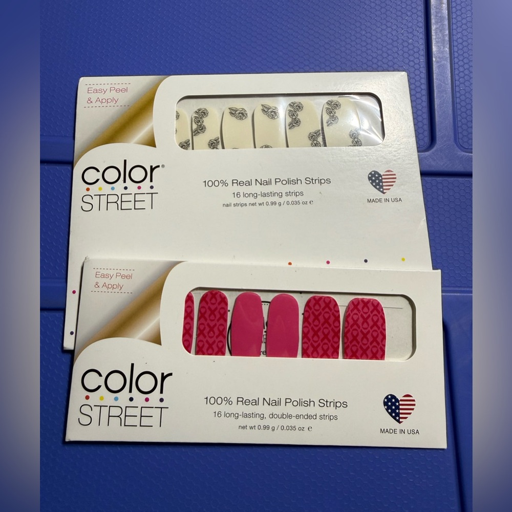 Color Street Two Sets of Nail Polish Strips (Pink Ribbon and Anything Rose)